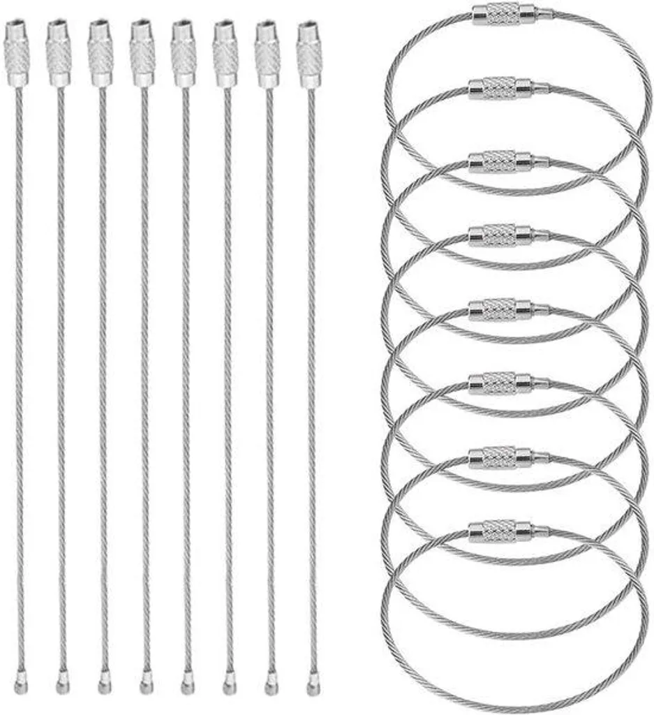 Câble antivol en acier inoxydable argenté de 15 cm pour la randonnée
