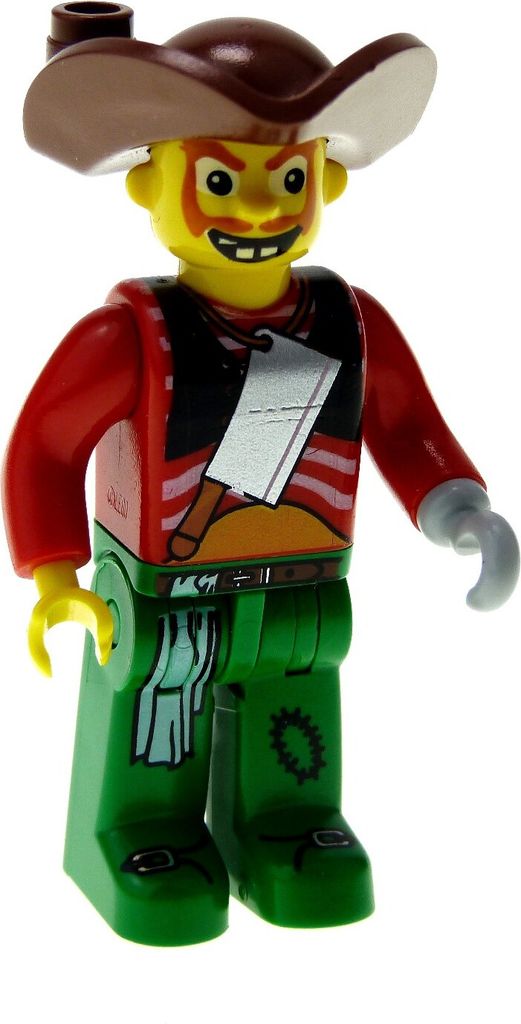1x Lego Figur 4 Juniors Pirat Mann Harry rot grün Pirat Produktbild 