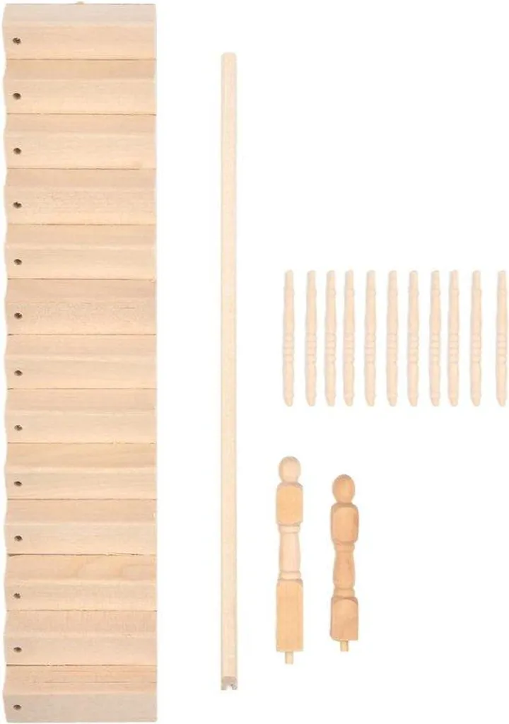 Escalier bois miniature 1:12 robuste pour réparer une maison de poupée