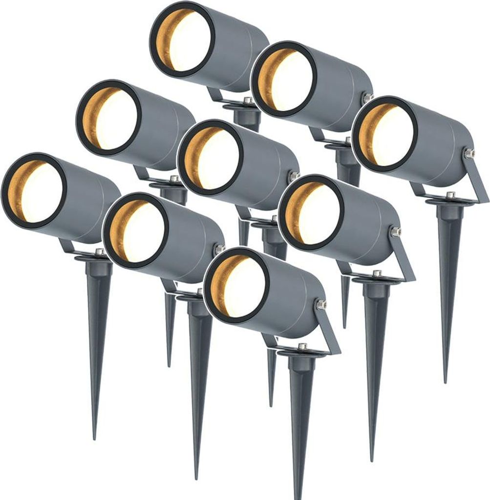 hoftronic LED Gartenstrahler 9x GU10 4W 345lm 6500K IP65 Anthrazit