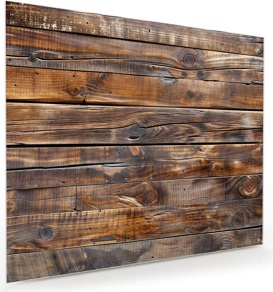 Glasbild 60x50cm in XXL für Wohnzimmer, Schlafzimmer Motiv Holzmaserung
