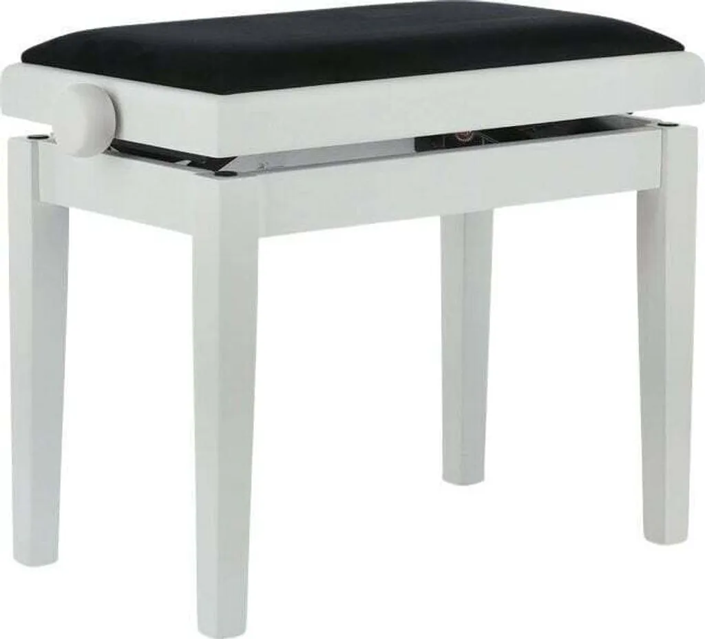 Gewa Banc de Piano Deluxe Blanc Mat - Siège de Piano Haut de Gamme