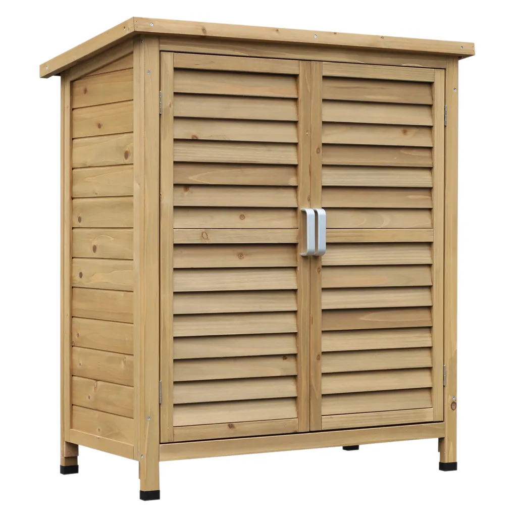 Armoire de Rangement Extérieur pour Balcon et Terrasse Bois et Bitume