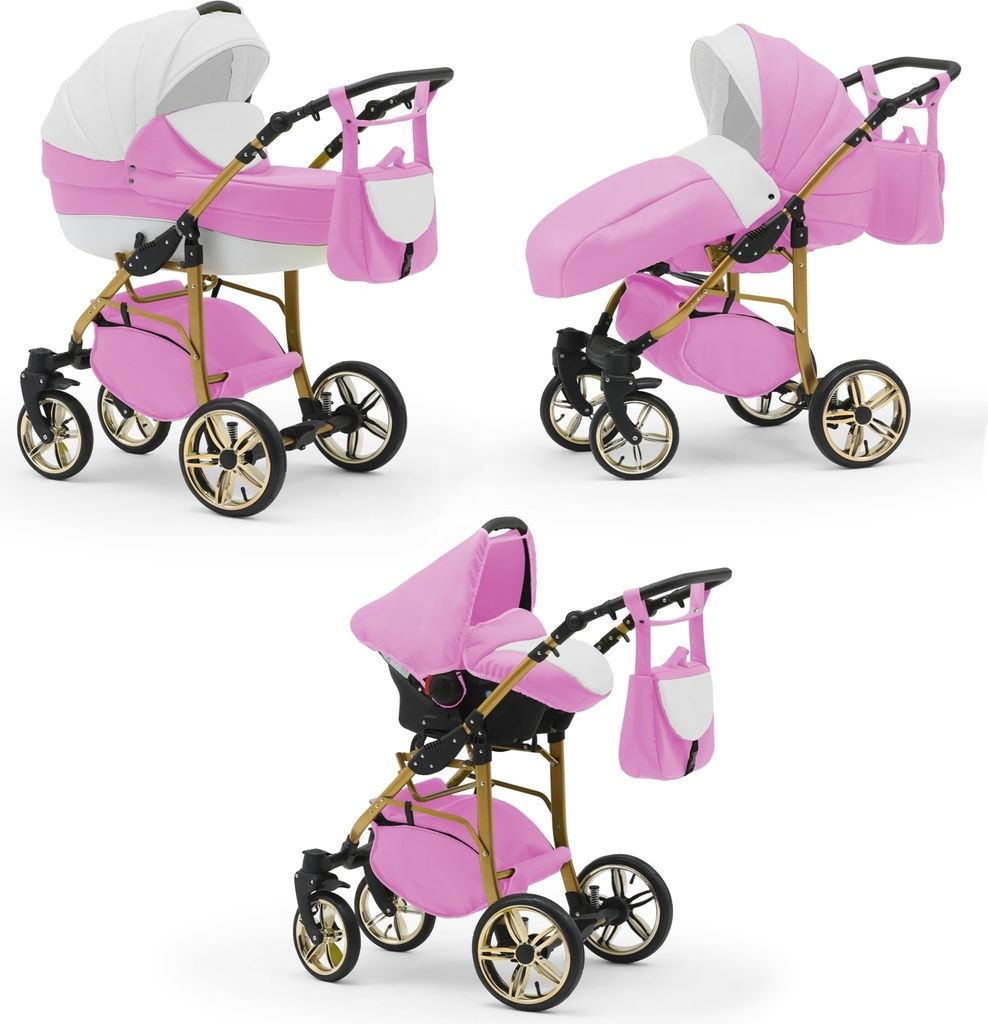 Kinderwagen 4 in 1 Neo Gold inkl. Sportsitz und Autositz - 16 Teile - in 22 Farben
