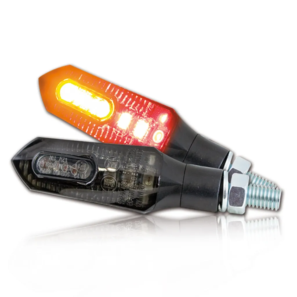 Feu clignotant LED moto RL Kombi FORCE en ABS noir haute visibilité