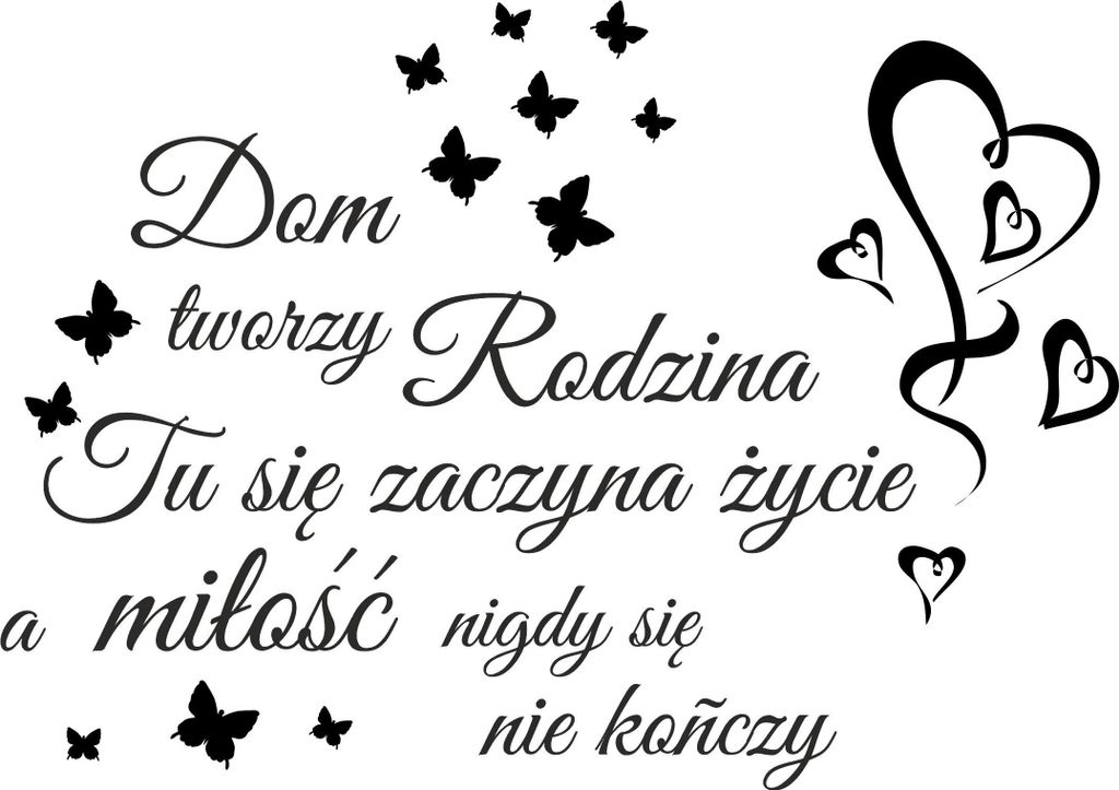 Wandtattoo Home Erstellt von Familie Liebe Herzen Schmetterlinge 100x50cm NC_007