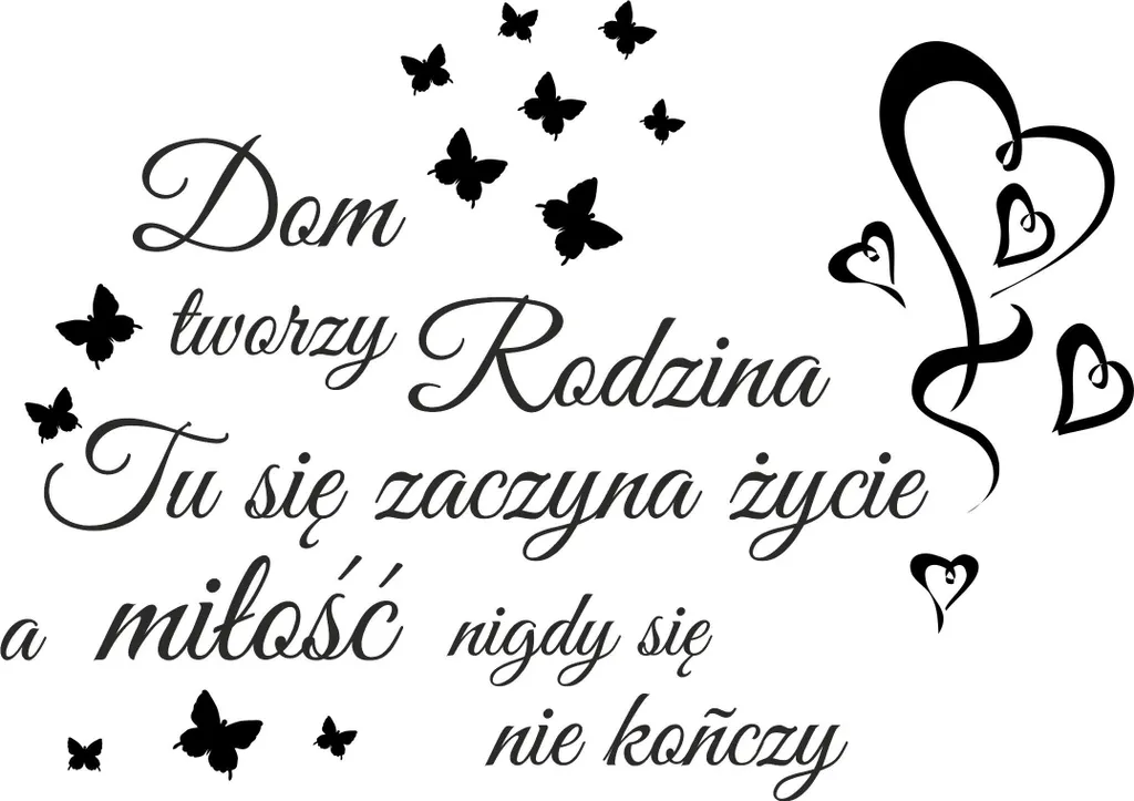 Tatouage mural Accueil Famille Amour NC_007 - Sticker 100x50cm Papillons