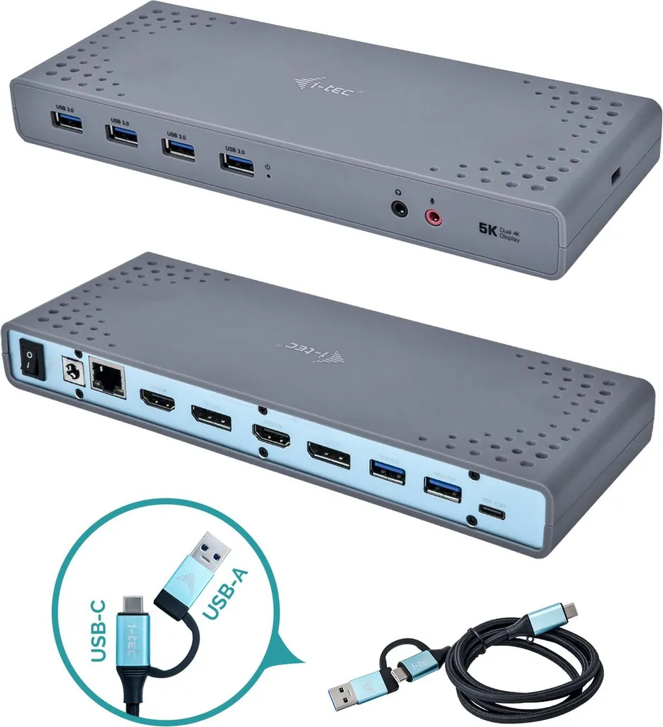 Hub i-tec USB-C Dual 4K : Connectez 2 Écrans et Chargez votre PC avec 1 Câble