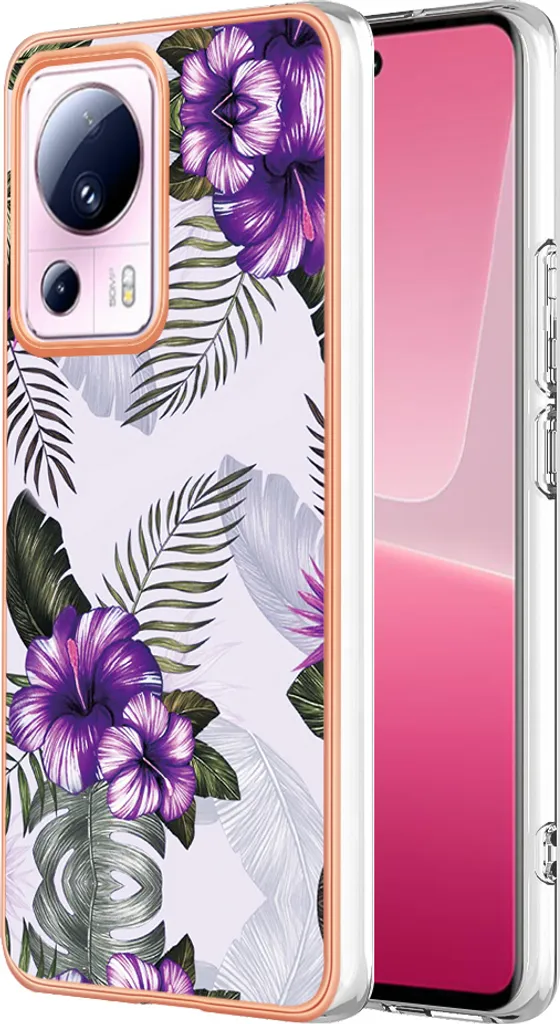 Custodia per Xiaomi 13 Lite 5G, custodia in silicone TPU antiurto a fantasia Purple