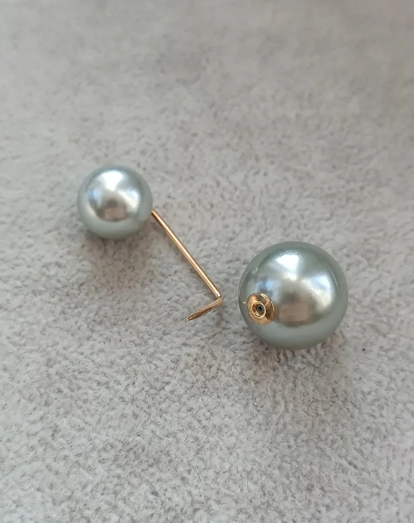 Spilla Sicurezza Decorativa Perle | Verde Blu Grigio per Abiti - 2