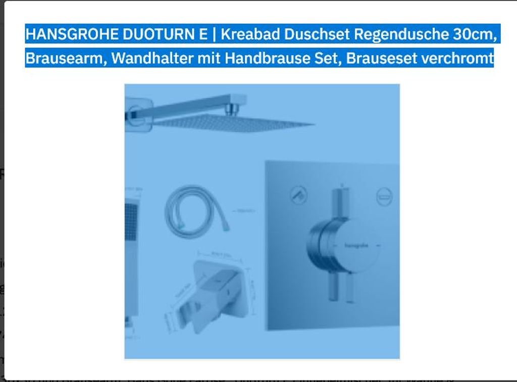 Hans Grohe Duo Turn E - Kreabad Set Produktbild 