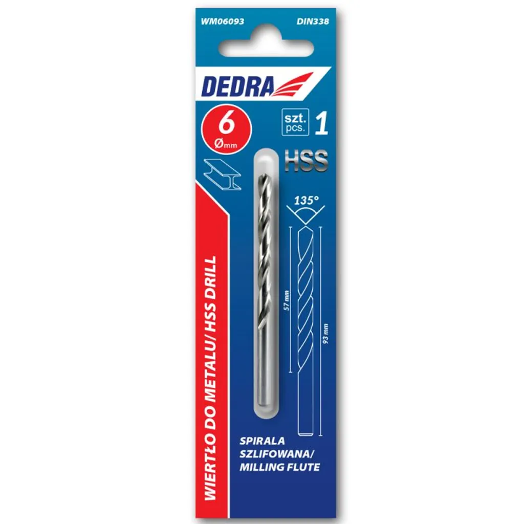 DEDRA WM13015 Punta HSS per Metallo 13mm x 151mm | Qualità DIN 338