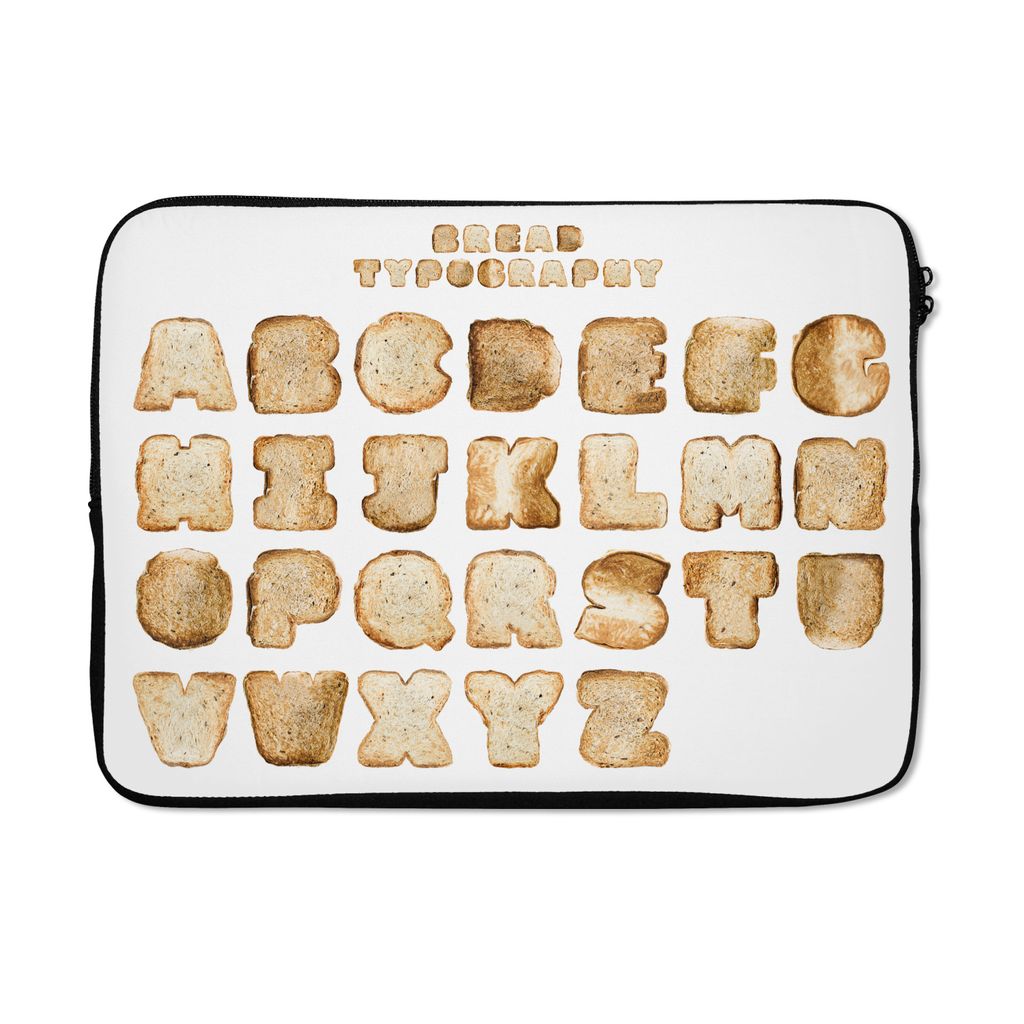 MuchoWow Laptop Hülle 14 ZollDie Buchstaben des Alphabets aus Brotlaiben Laptoptasche - Laptoptasche - Stoßsicher - Schutzhaube