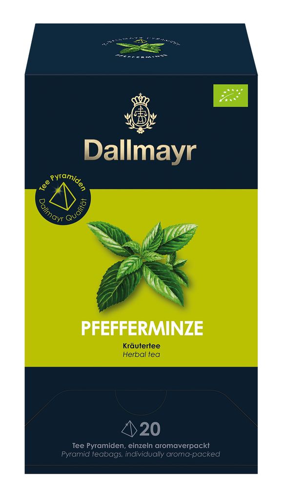 Dallmayr Kräutertee Pfefferminze, 20 Pyramidenbeutel Produktbild 