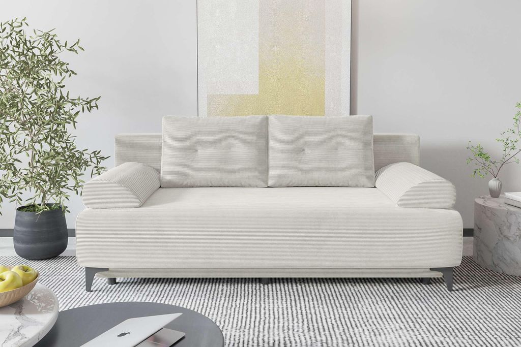 99rooms Fiora Schlafsofa Cordstoff POSO Creme