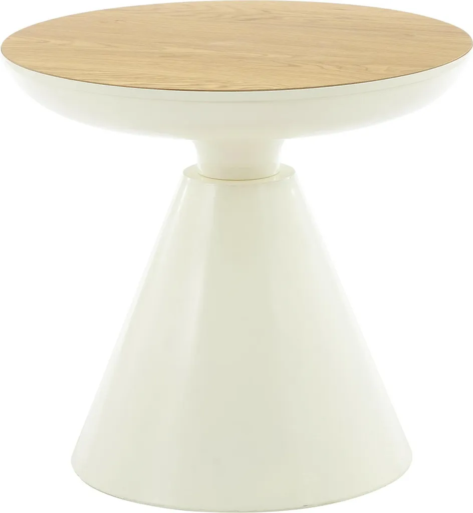 HowHomely Tavolino da Soggiorno Crema - Tavolo Decorativo Design Deco