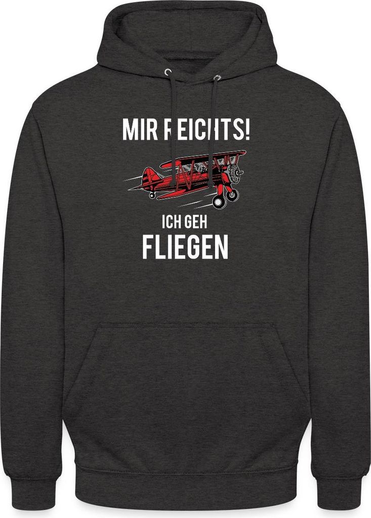 Spreadshirt Mir Reichts Ich Geh Fliegen Lustoger Spruch Uni Hoodie, XL, Anthrazit