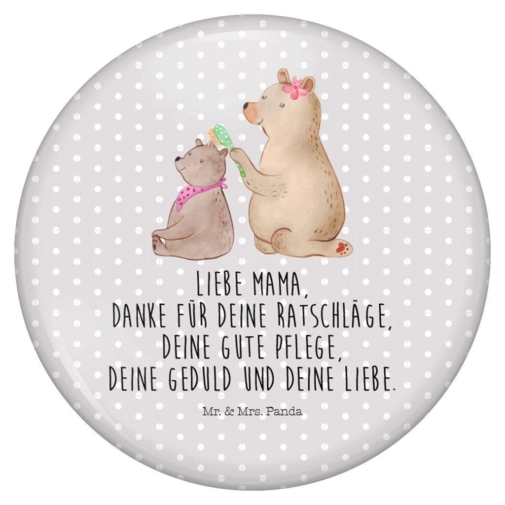 Mr. & Mrs. Panda Button Bär Kind - Grau Pastell - Geschenk, Muttertag, Anstecker Pin, Badge, Reversnadel, Familie, Plakette, Mutter, Mama