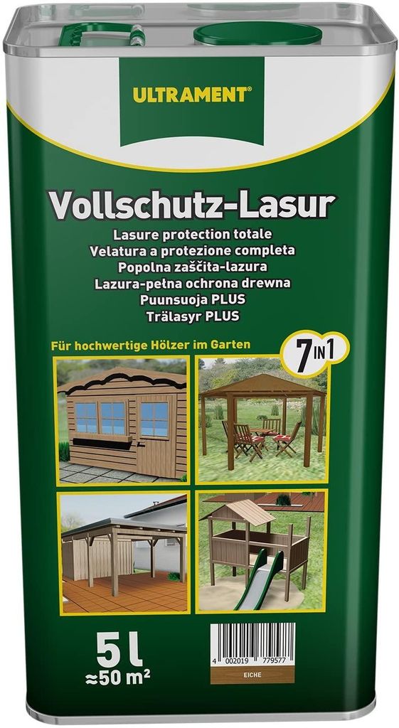 Ultrament Vollschutz-Lasur 7-in-1, Kiefer, 5 Liter - Produktbild 