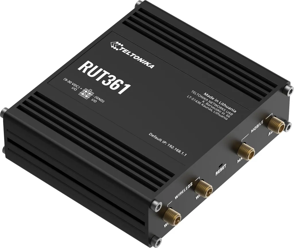 Routeur 4G LTE Teltonika RUT361 Cat 6 WiFi 4 compact industriel avec 2 RJ45