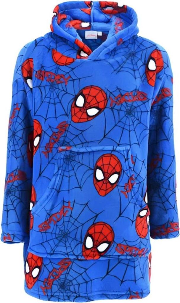 Marvel Spiderman Kinder Fleece Bademantel – Hellblau / Produktbild 