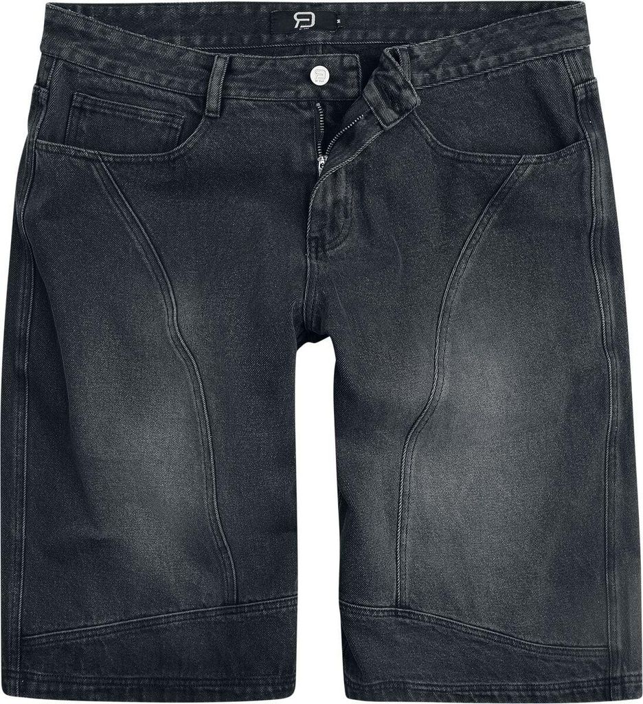 RED by EMP Herren schwarze knielange Shorts im Baggy Fit 32
