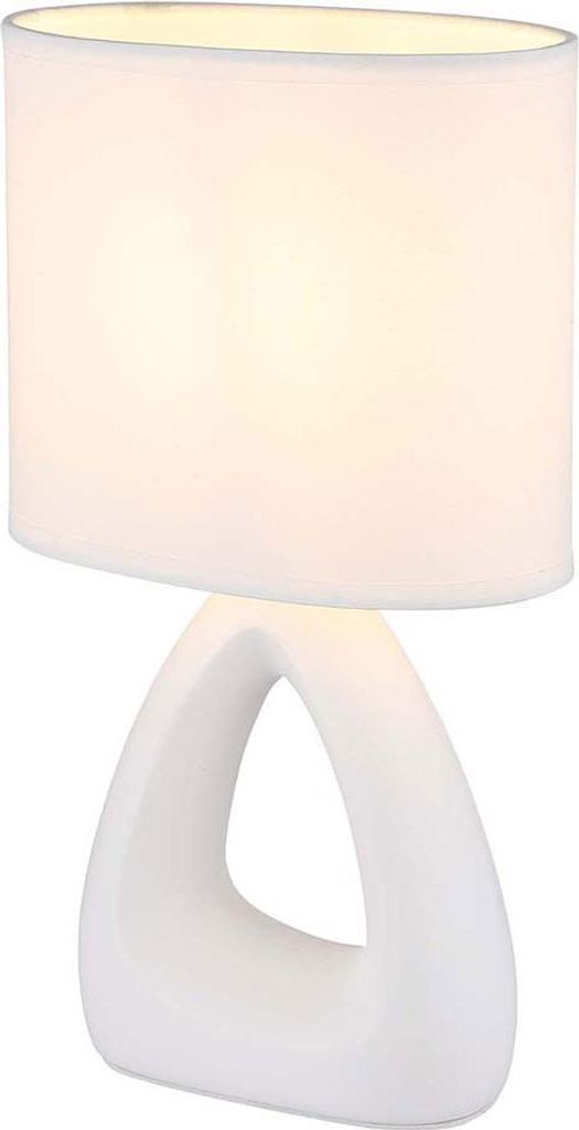 Lampada da tavolo, Vetroceramica tessile, bianca, H 30 cm Immagine del prodotto 