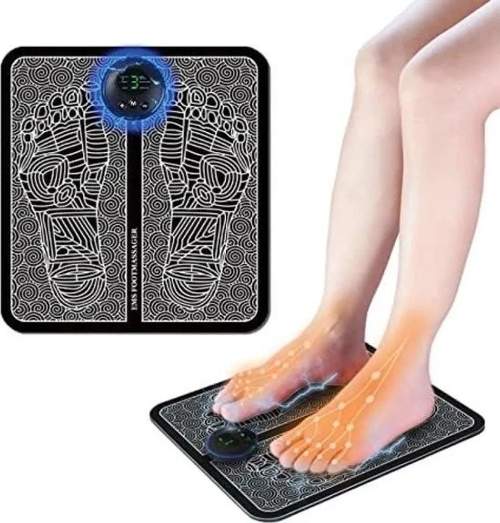Tapis de massage stimulateur EMS pieds et jambes, portable et pliable