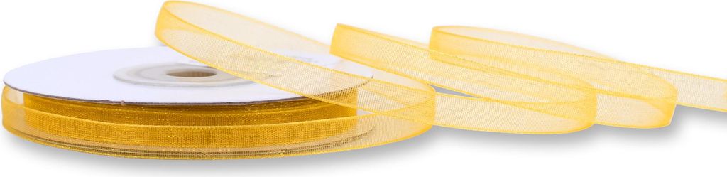 Organzaband 6mm x 25m Rolle Gold Produktbild 