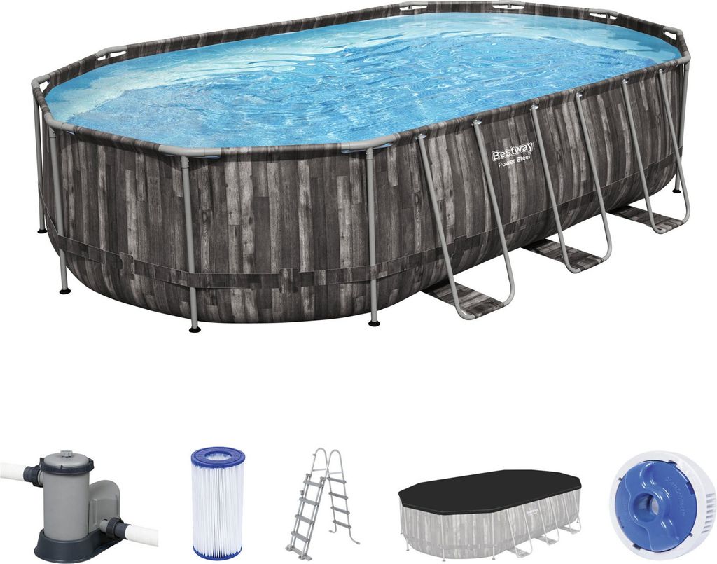 Bestway Power Steel Swimmingpool-Set Oval 488x305x107 cm Obrázek produktu