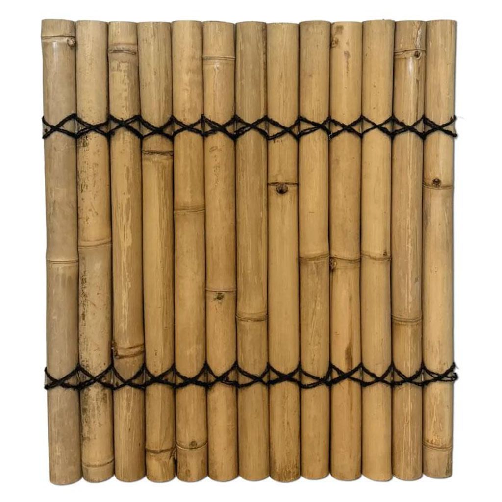 Paneel aus halbrunden Bambusstangen in Naturfarbe, 90 x 100 cm (Bambuszaun)
