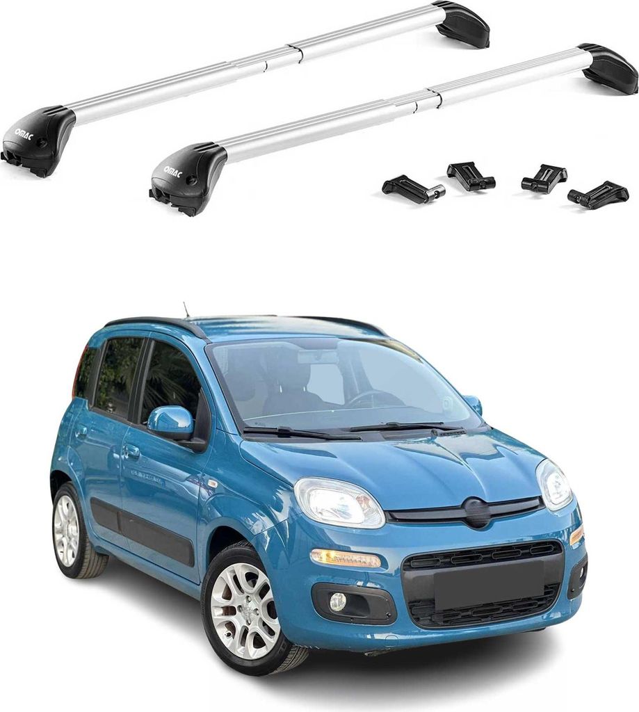 Dachträger Relingträger für Fiat Panda III 2012-2025 Alu Silber 2 tlg ABE
