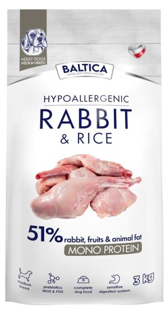BALTICA Nutraceutic Hypoallergenic M Rabbit with rice - Produktbild 