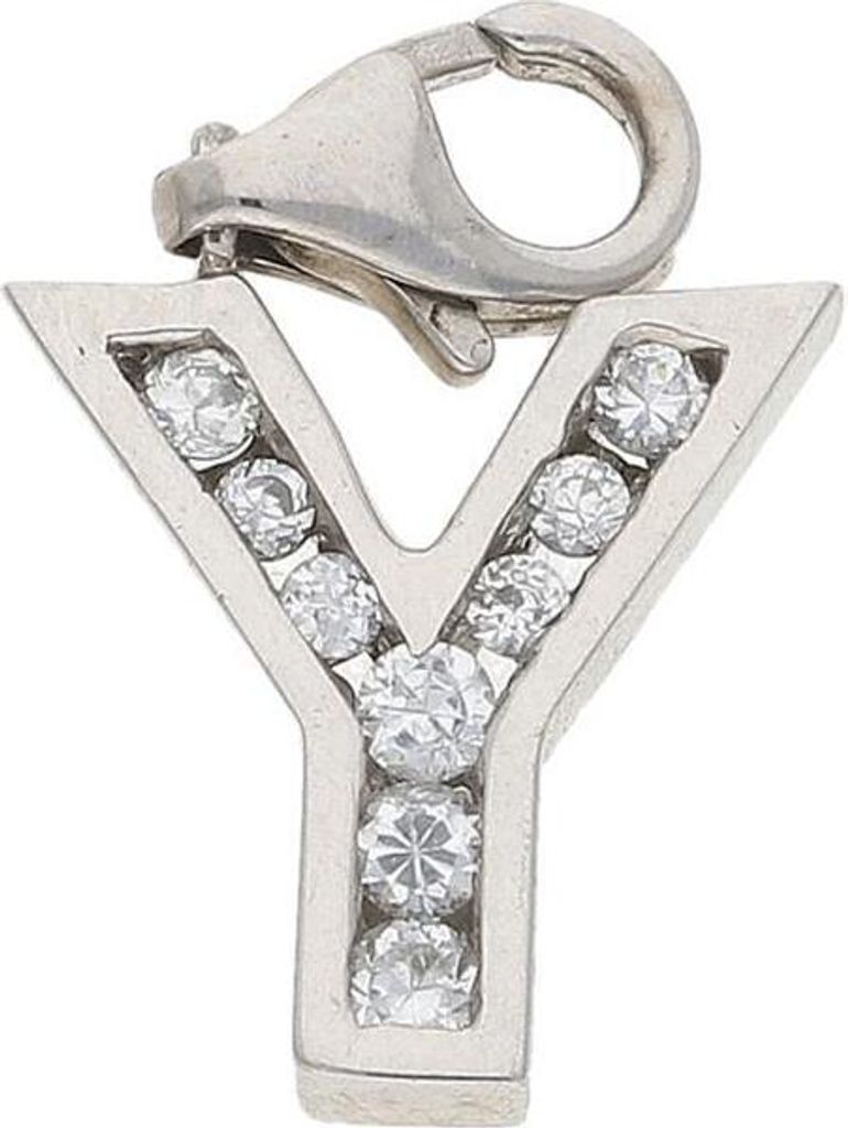 JuwelmaLux Charm Anhänger Buchstabe "Y" 925/000 Sterling Silber mit Zirkonia JL30-02-3655