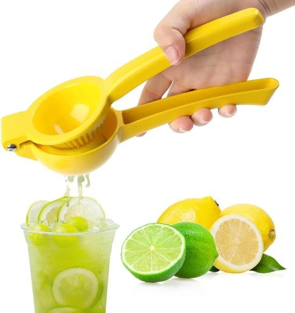Presse-citron manuel jaune de 7 cm, ustensile robuste pour agrumes