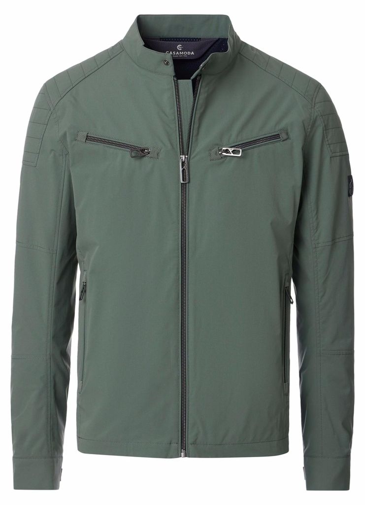 CASAMODA Outdoor-Biker-Jacke Stehkragen Zipper Regular Grün L