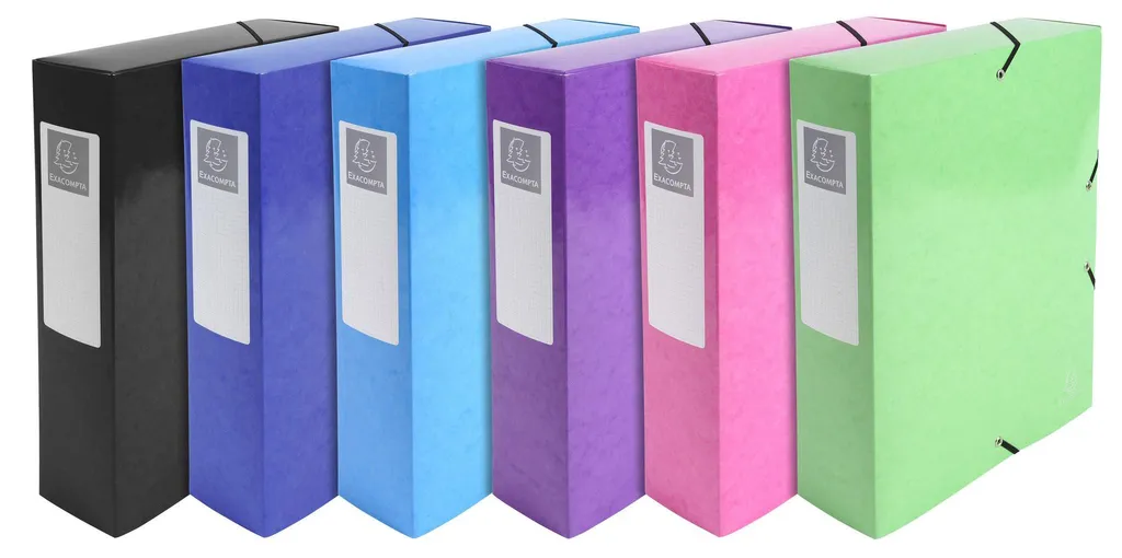 Exacompta Boîte d'archives Iderama 25x33cm Dos 80mm - Couleurs Assorties