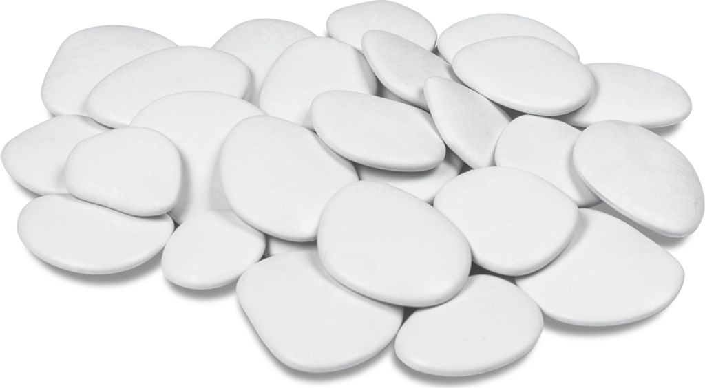 tera Dekosteine "Pebbles" Größe S weiß 24 Stück Produktbild 