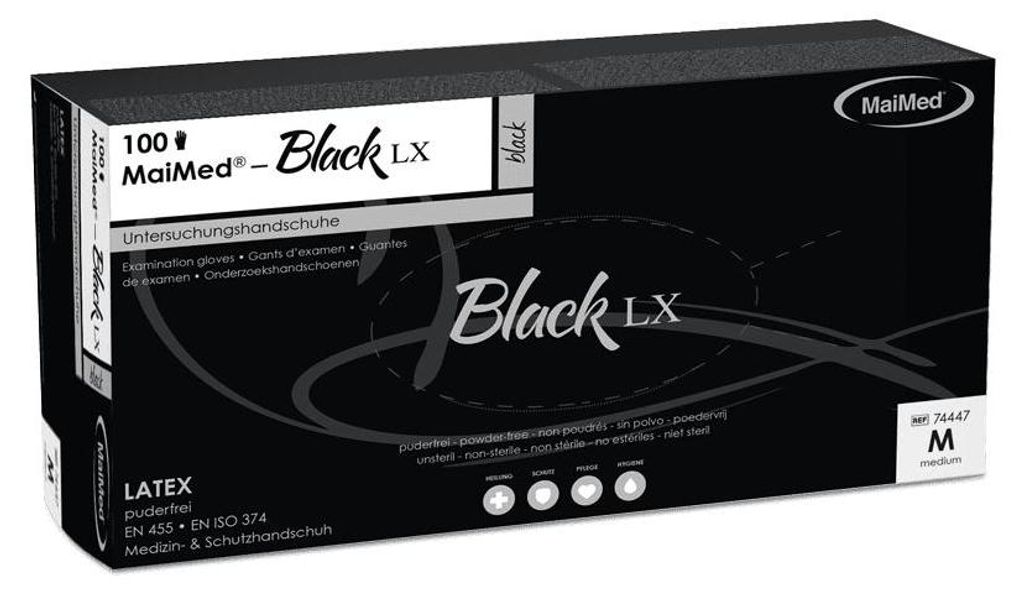 MaiMed Einmalhandschuhe Black Latex Größe M Produktbild 