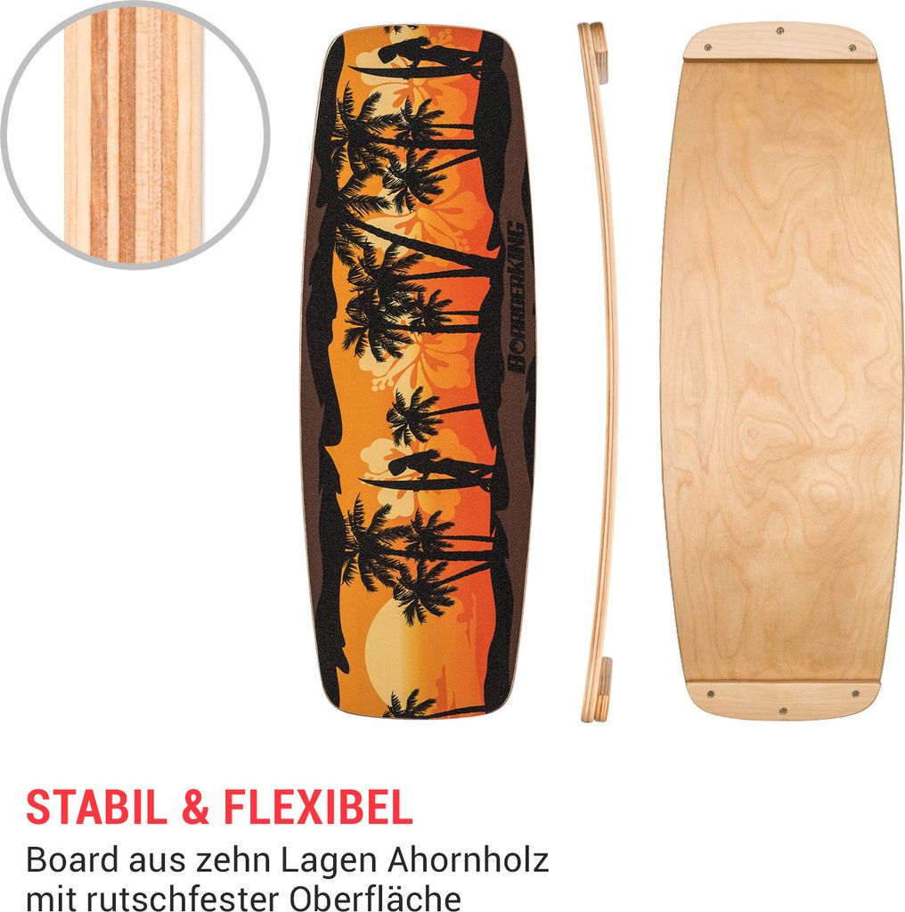 Balance Board Per Allenamento Equilibrio - Tavola Surf Con Rullo E Tappetino, Ideale Per Fitness, Skate Indoor, Training NeuroMuscolare