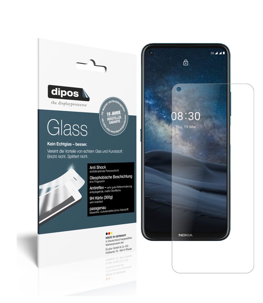 2x Schutzfolie für Nokia 45359 matt - Anti-Shock 9H Folie dipos Glass Kunststoffglas
