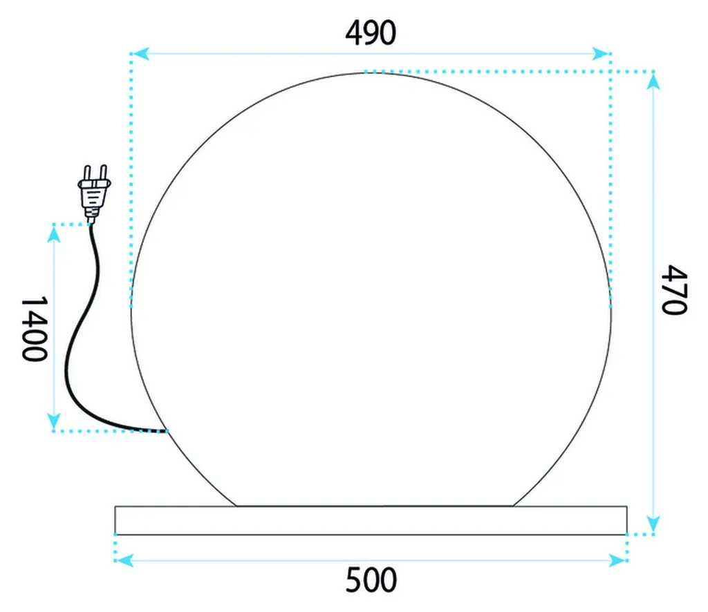 Miroir LED Rea Hollywood 50cm Blanc - Éclairage Uniforme et Design