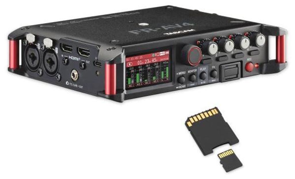 Tascam Audio-Recorder FR-AV4 4-Spur Feldrecorder mit Speicherkarte