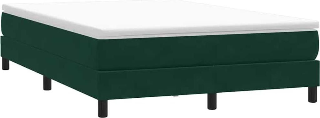 vidaXL Boxspringbett ohne Matratze Dunkelgrün 140x210 cm Samt