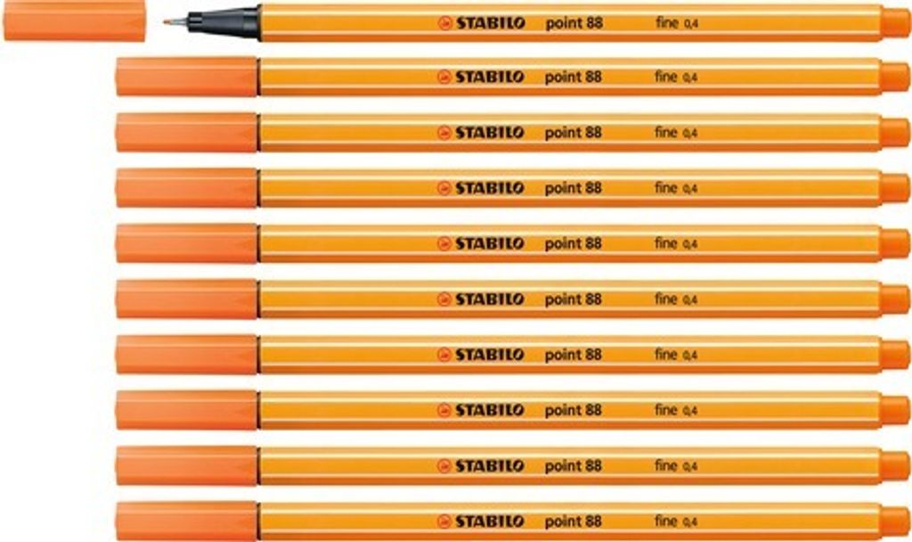 Fineliner - STABILO point 88 - 10er Pack - gelbrot