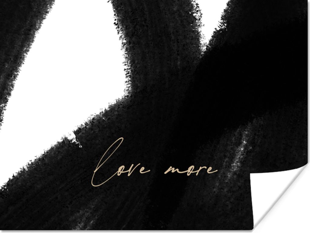 MuchoWow Poster Text - Abstrakt - Liebe mehr - Zitate 120x90 cm - Wandbild