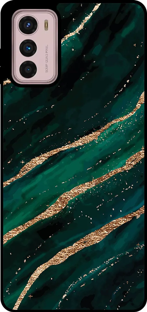 Cover TPU Marmo Motorola G42 Smartphonica Verde Oro - Antiurto 2m