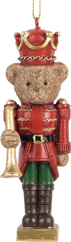 Clayre & Eef kerstornament, beer, 11 cm, bruin, kunststof Productafbeelding 