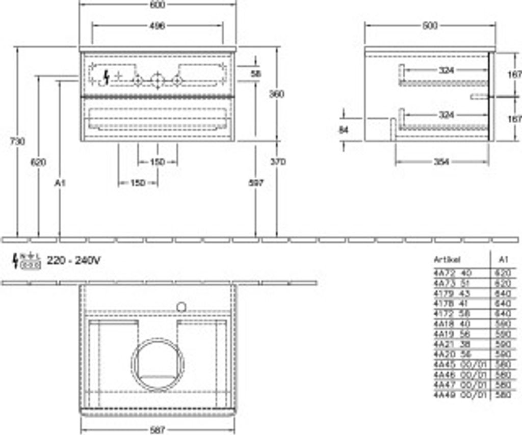Villeroy & Boch K18152MT WTUS Antao K18_5 600x360x500mm