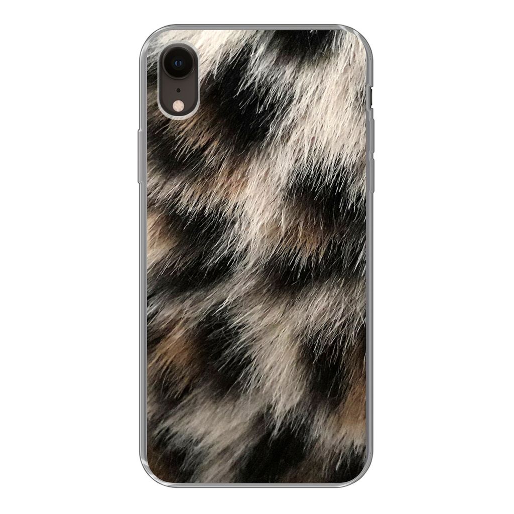 MuchoWow Handyhülle Schutzhülle Hülle für iPhone XR Nahaufnahme Pantherdruck Silikon Softcase Handy Hülle - Schutzdeckel